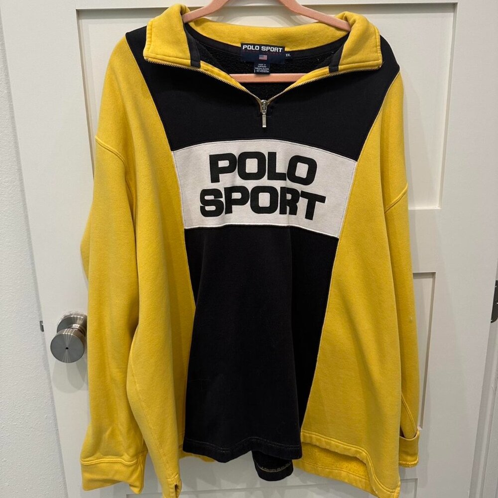 Polo Sport Men's Yellow and Navy Sweatshirt